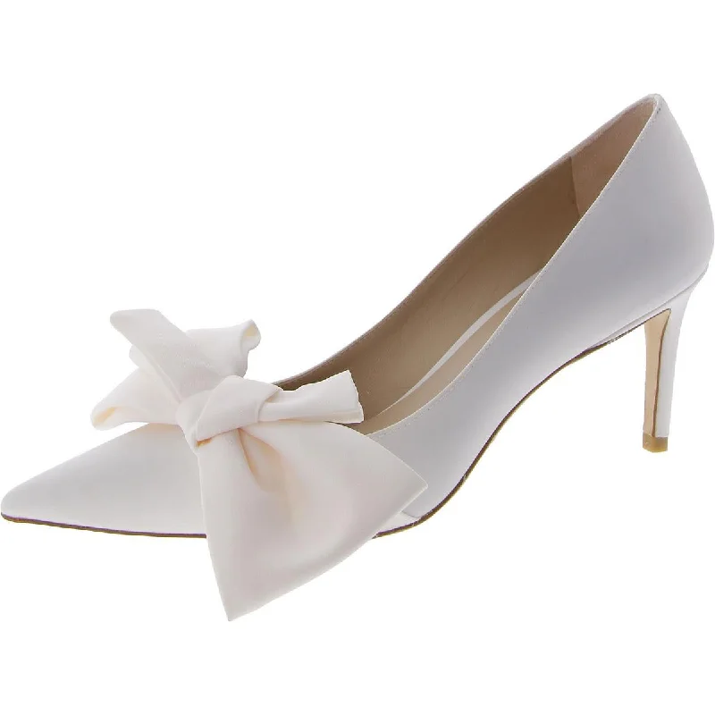 Stuart Weitzman Womens Loveknot Satin Pointed Toe Pumps