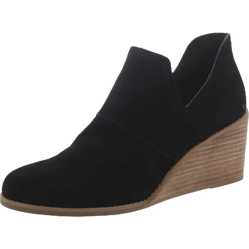 Toms Womens Kallie Suede Cut-Out Wedge Heels