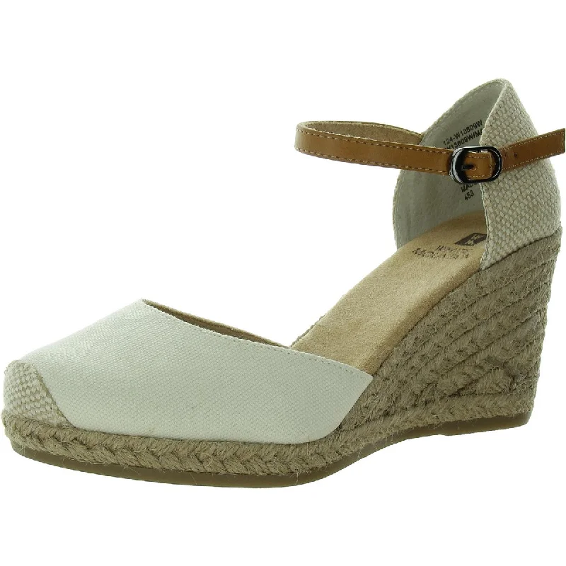 White Mountain Womens Mamba Round Toe Ankle Strap Platform Heels