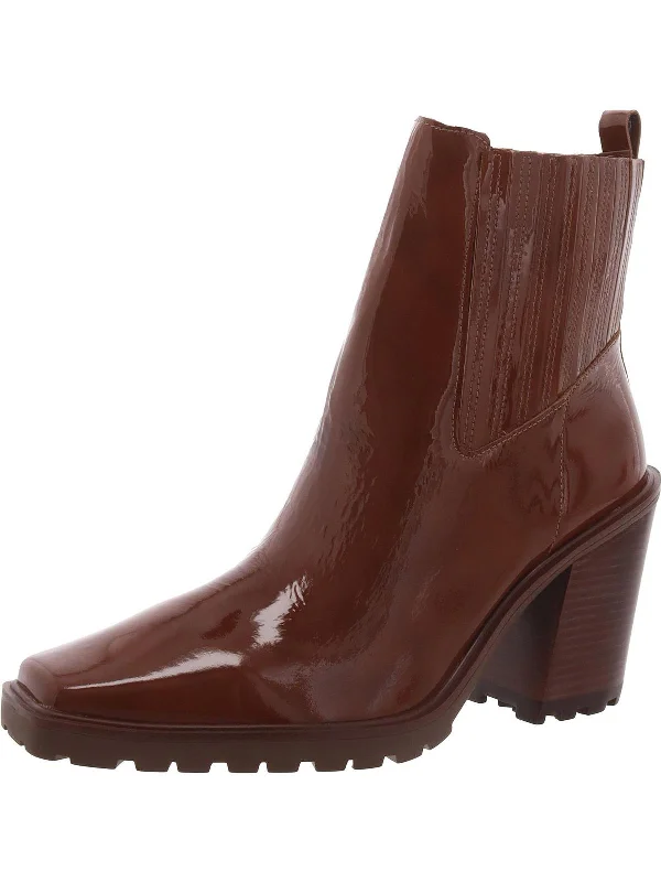 warm caramel/brushed patent