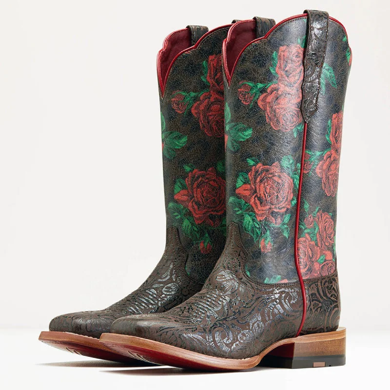 Ariat Women's Chocolate Floral Embossed Boots