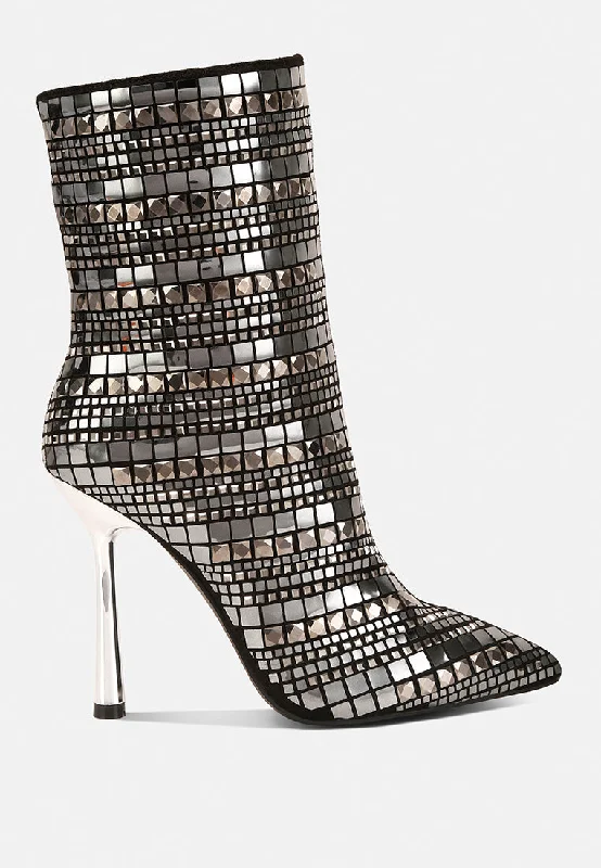 extravagance mirror embellished stiletto boots