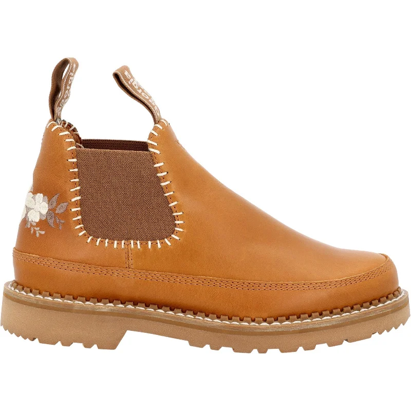 Stylish Casual Footwear Georgia Floral Chelsea Romeo GB00573 Womens Brown Leather Chelsea Boots Stylish Casual Footwear Georgia Floral Chelsea Romeo GB00573 Womens Brown Leather Chelsea Boots
