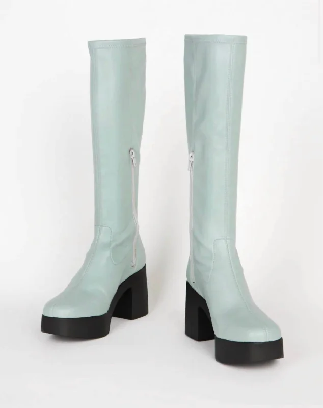 Marz Vegan Platform Boot In Sky Blue