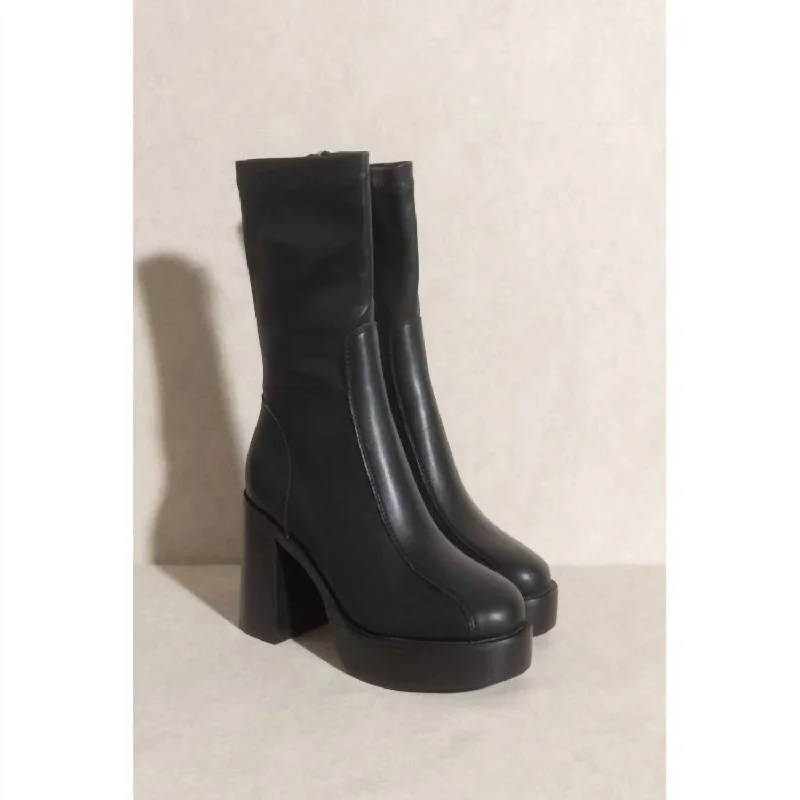 Platform Short Boot In Black