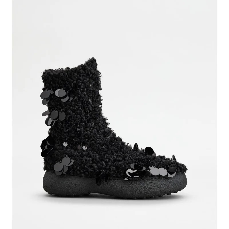 Tod's W. G. Lace-up Ankle Boots in Faux Fur