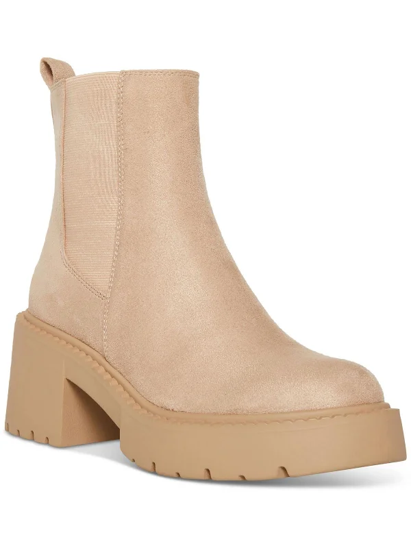 Comfortable Fashionable Shoes Trust Womens Faux Suede Lug Sole Chelsea Boots