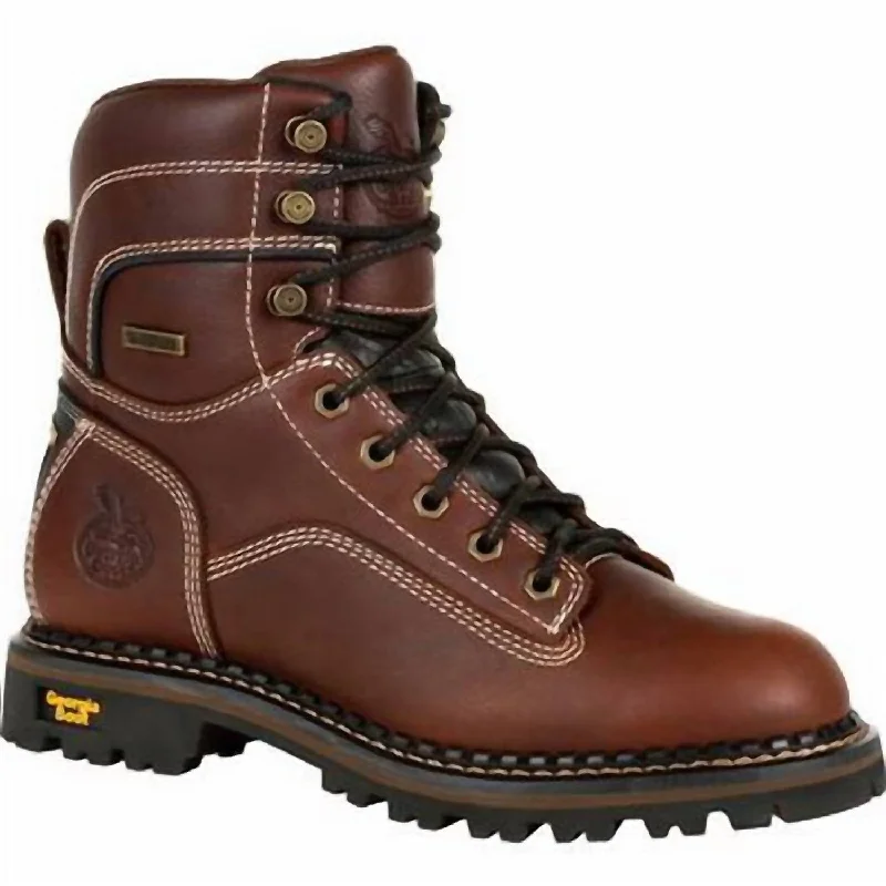 Women's Amp Lt Logger Women's Waterproof Low Heel Logger Boot - Medium Width In Brown