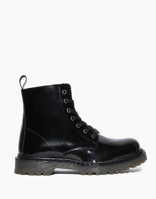 Women's Brixton Patent-Leather Boot In Black