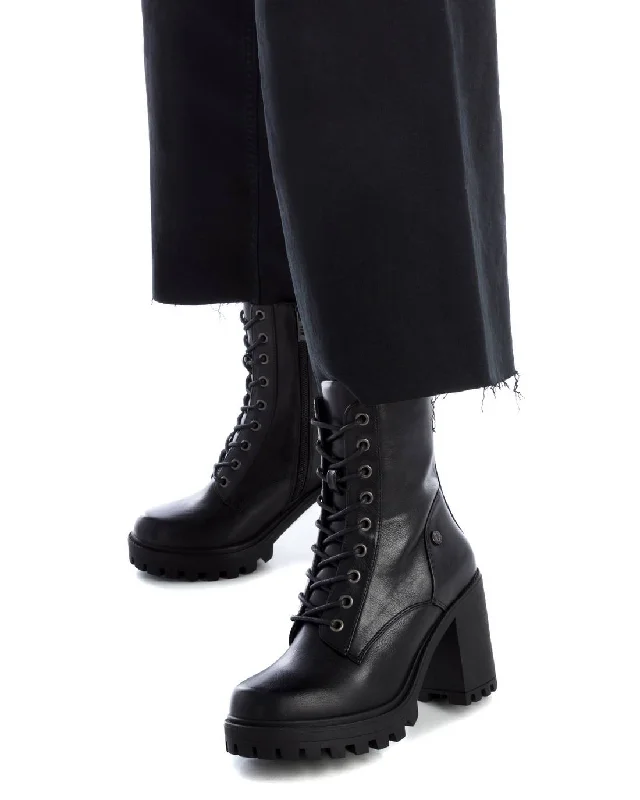 Women's Casual Heeled Combat Booties By XTI