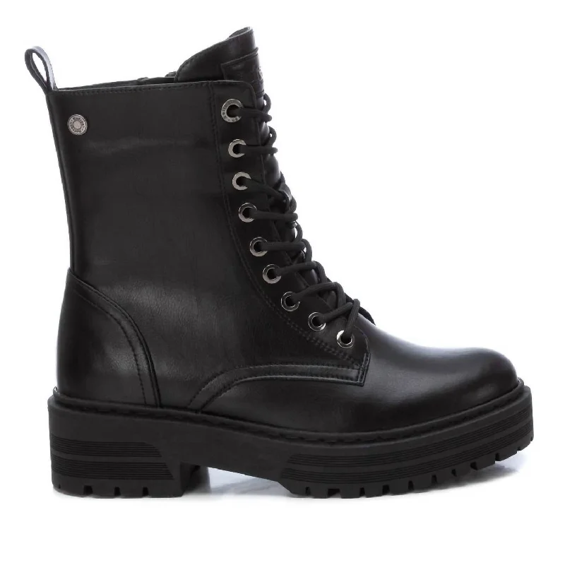 Women's Combat Booties In Black