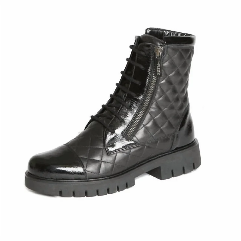 Women's Granger Quilted Leather Boot In Black