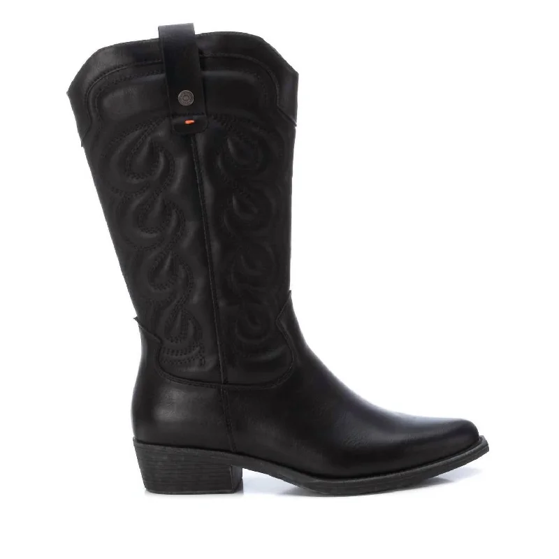 Women's Italian Western Boots In Black