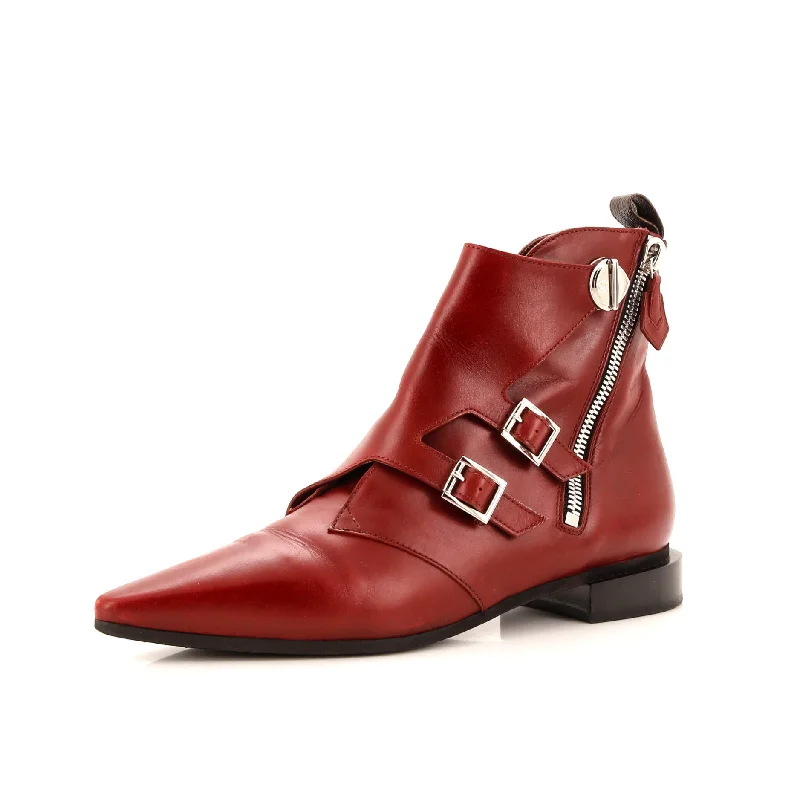 Women's Jumble Flat Ankle Boots Leather