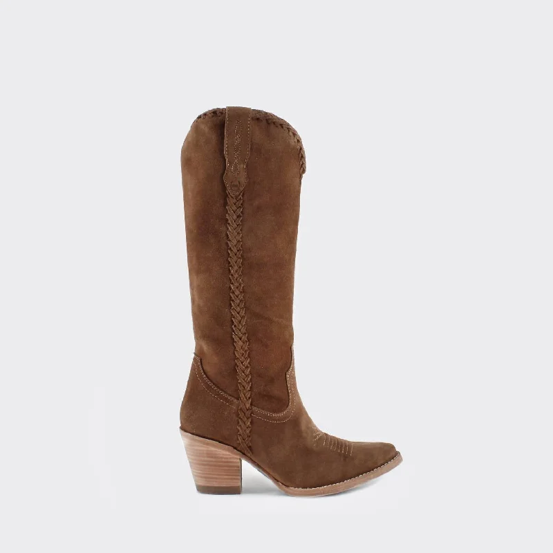 Women's Kenia Cowgirl Leather Boots In Camel