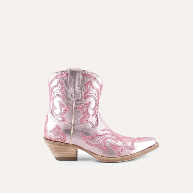 Women's Regina Leather Cowgirl Boots In Ballet