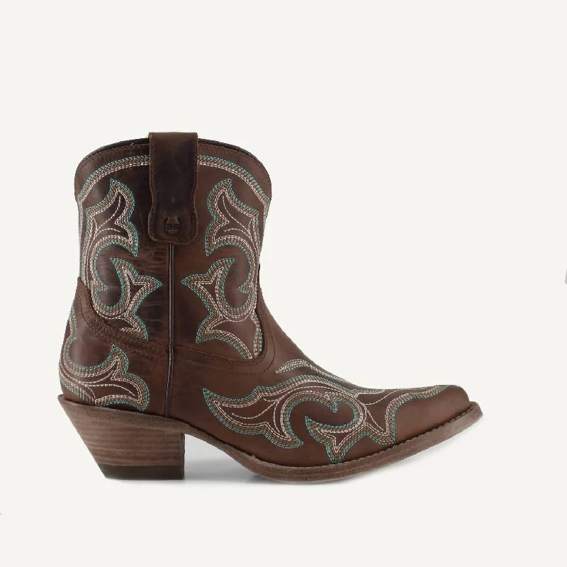 Women's Regina Leather Cowgirl Boots In Camel