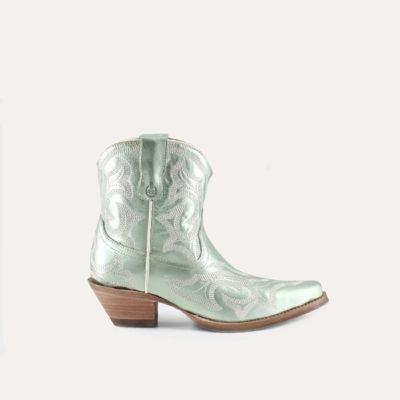 Women's Regina Leather Cowgirl Boots In Mint