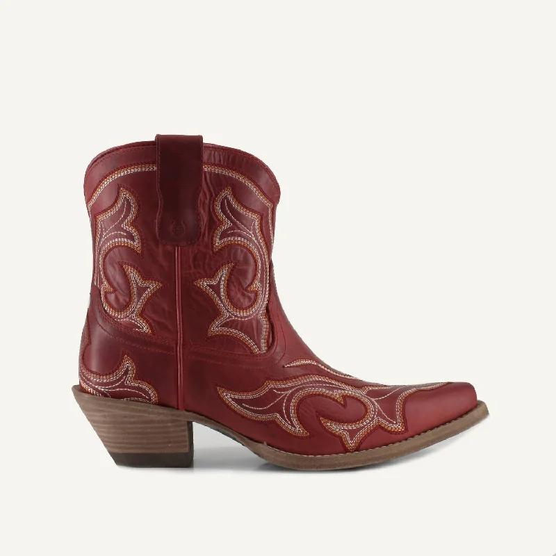 Women's Regina Leather Cowgirl Boots In Red