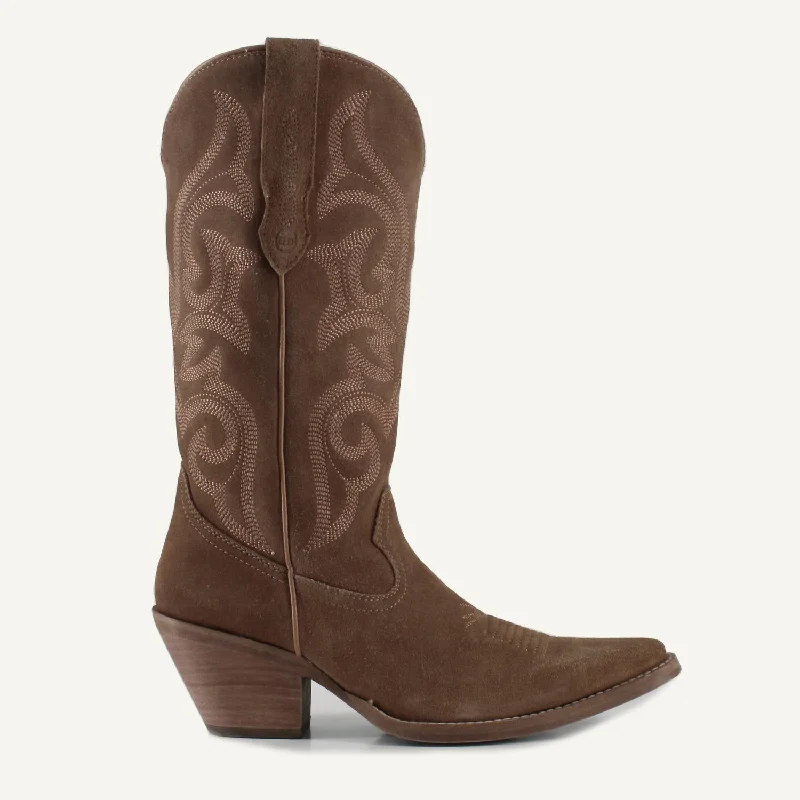 Women's Tessa Leather Cowgirl Boots In Camel