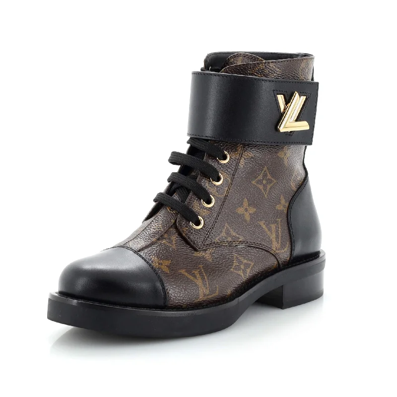 Women's Wonderland Flat Ranger Boots Monogram Canvas and Leather