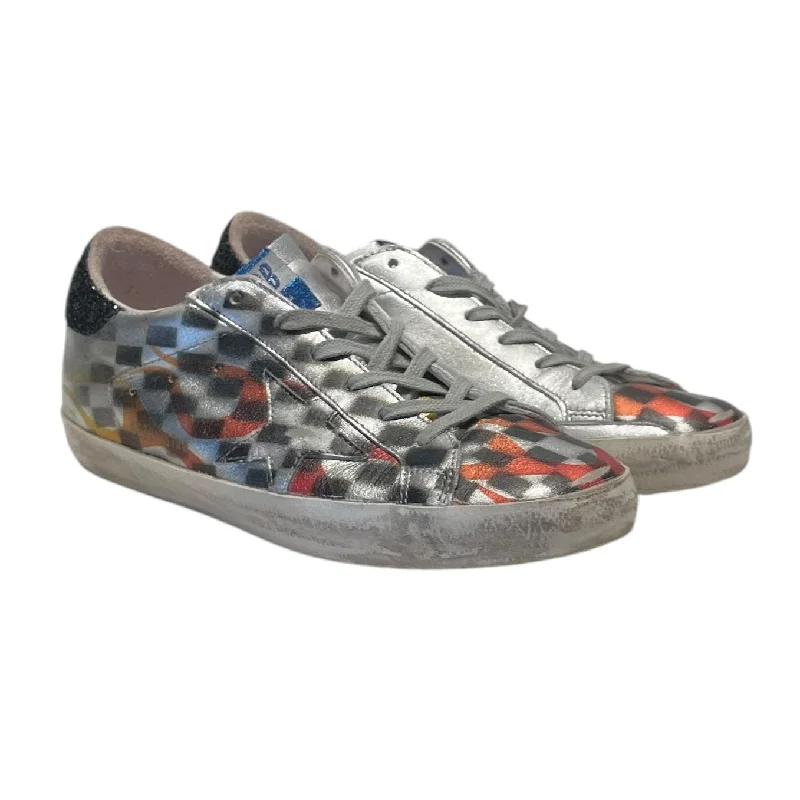 GOLDEN GOOSE/Low-Sneakers/EU 39/All Over Print/Leather/MLT/Silver Checker