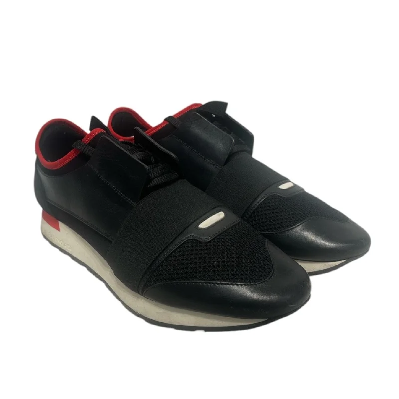 BALENCIAGA/Low-Sneakers/US 10/Leather/BLK/RACE RUNNER BLK