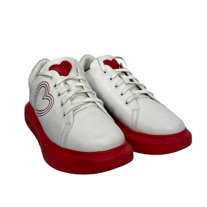 MOSCHINO/Low-Sneakers/UK 5/Leather/WHT/