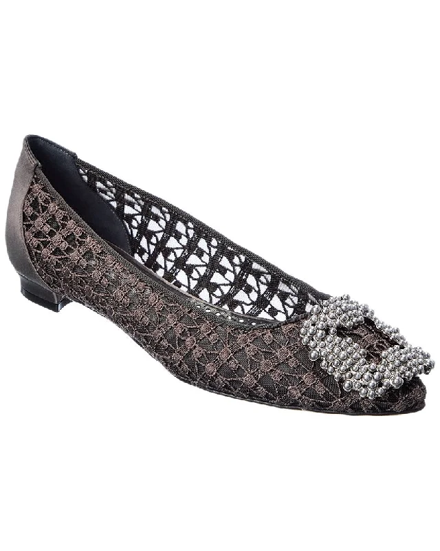 Manolo Blahnik Hangisi Lace Flat