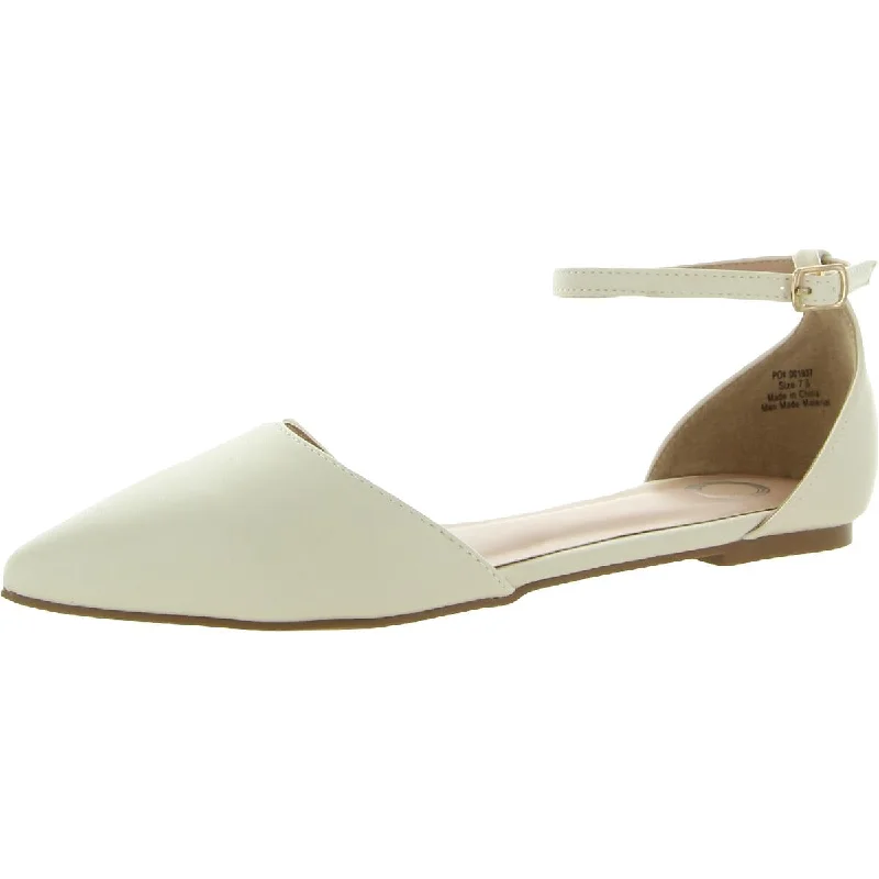 Womens Faux Leather Ankle Strap D'Orsay