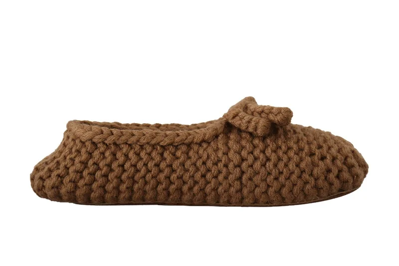 Dolce & Gabbana Elegant Wool Knit Ballerina Flats in Women's Brown