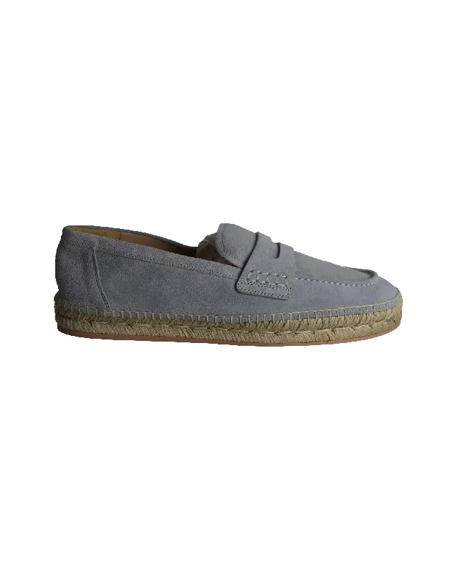 Gianvito Rossi Laid-back Grey Suede Loafers with Elegant Finish