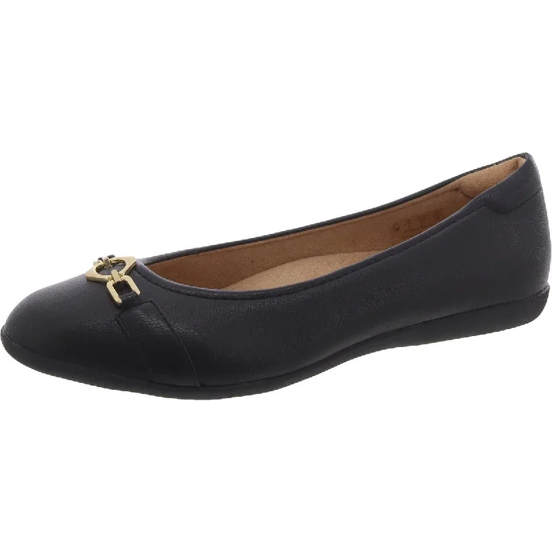 Vivienne O Womens Faux Leather Ballet Flats