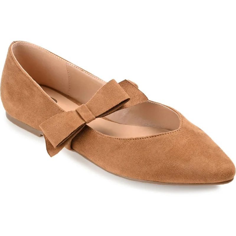 Aizlynn Womens Faux Suede Bow Mary Janes