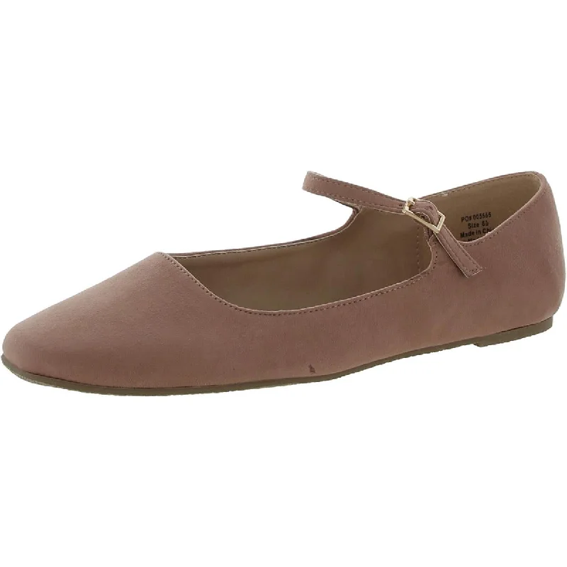 Womens Faux Suede Square toe Ballet Flats