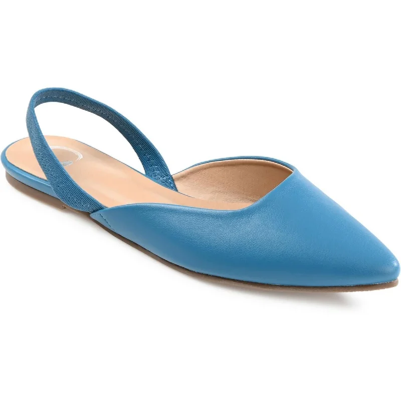 Womens Faux Leather Slingbacks