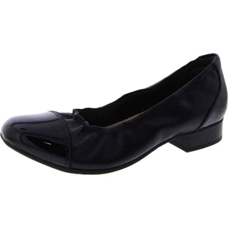 Womens Faux Leather Slip On Ballet Flats