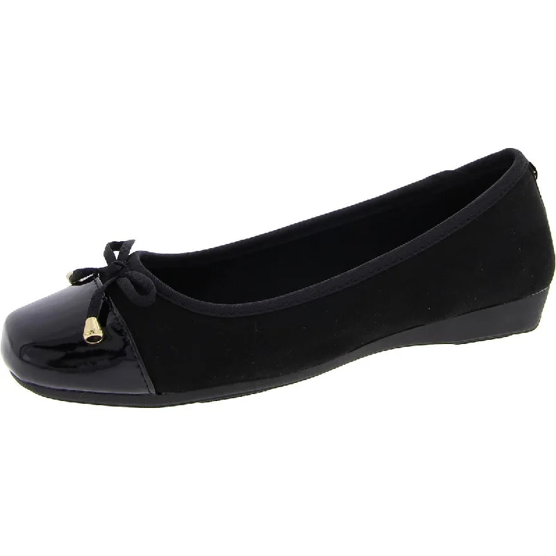 Womens Faux Suede Slip On Ballet Flats