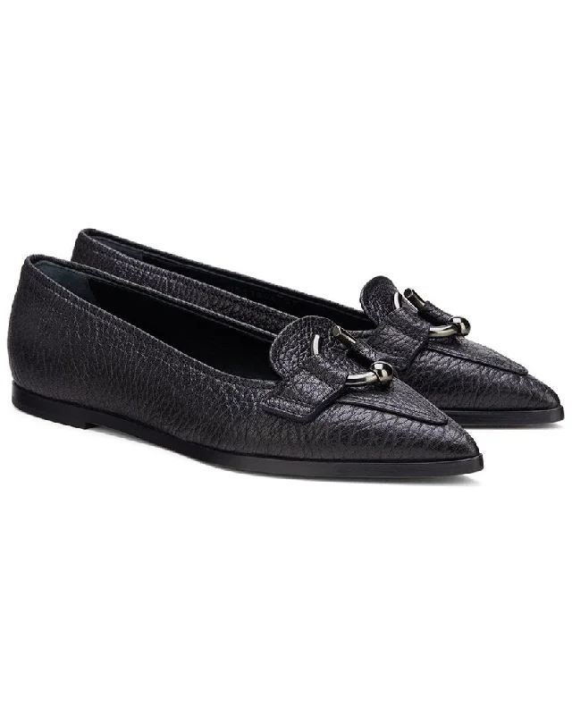 Agl Rei Piercing Leather Ballet Flat