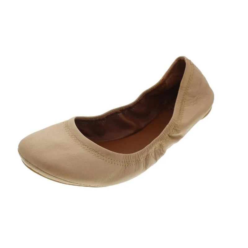 Emmie Womens Leather Slip On Ballet Flats