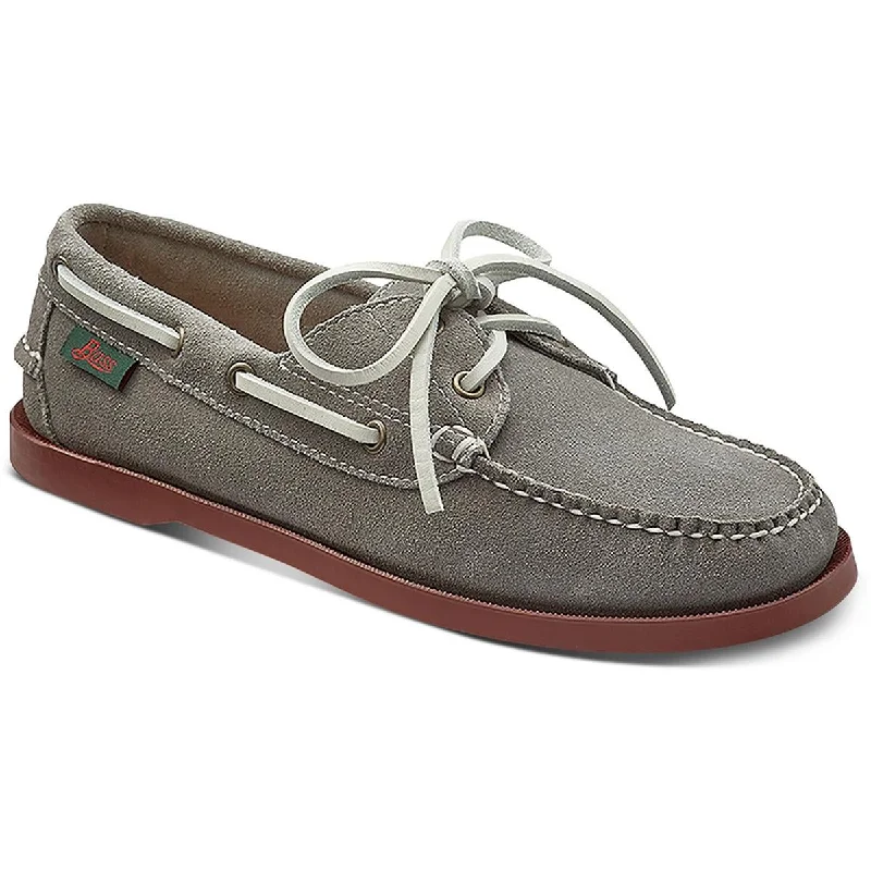 HAMPTON BOAT Womens Leather Slip On Boat Shoes