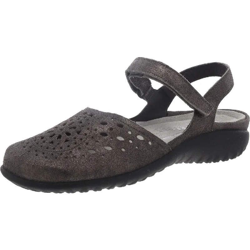 Artaki Womens Leather Perforated Clogs