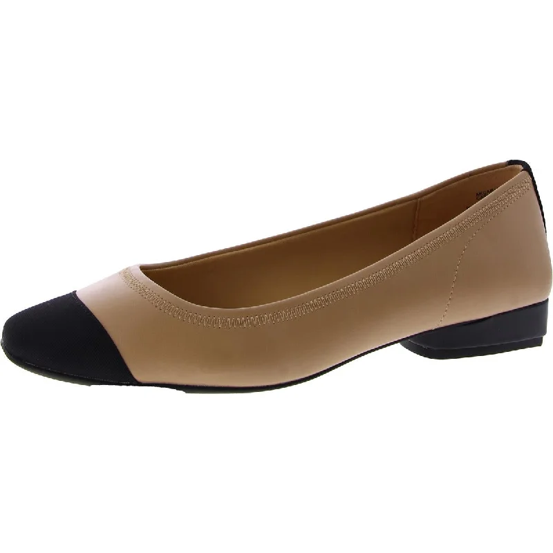 Carlie Womens Patent Square Toe Flat Shoes