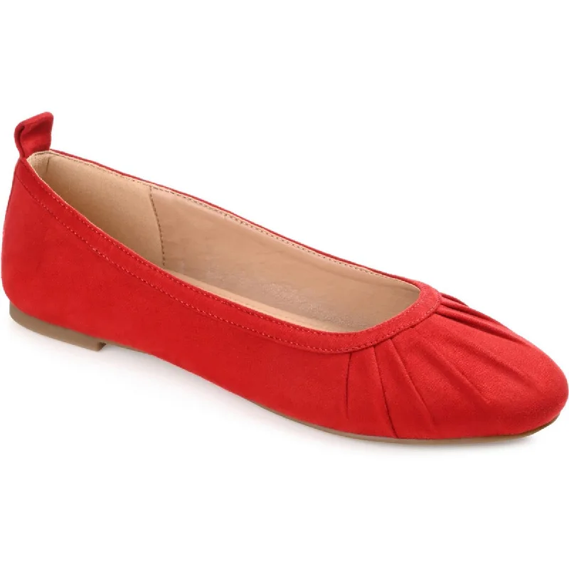 Tanya Womens Faux Suede Slip-On Ballet Flats